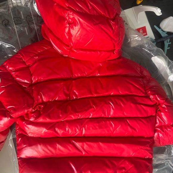 Red Moncler Kids Toddler New Aubert PufferJacket Size 3 NWOT - Picture 3 of 11